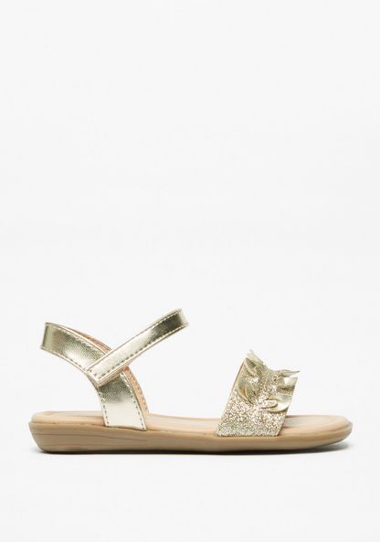 Juniors Glitter Sandals with Hook and Loop Closure