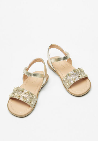 Juniors Glitter Sandals with Hook and Loop Closure-Girl%27s Sandals-image-1