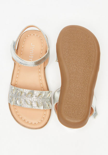 Juniors Glitter Sandals with Hook and Loop Closure-Girl%27s Sandals-image-4