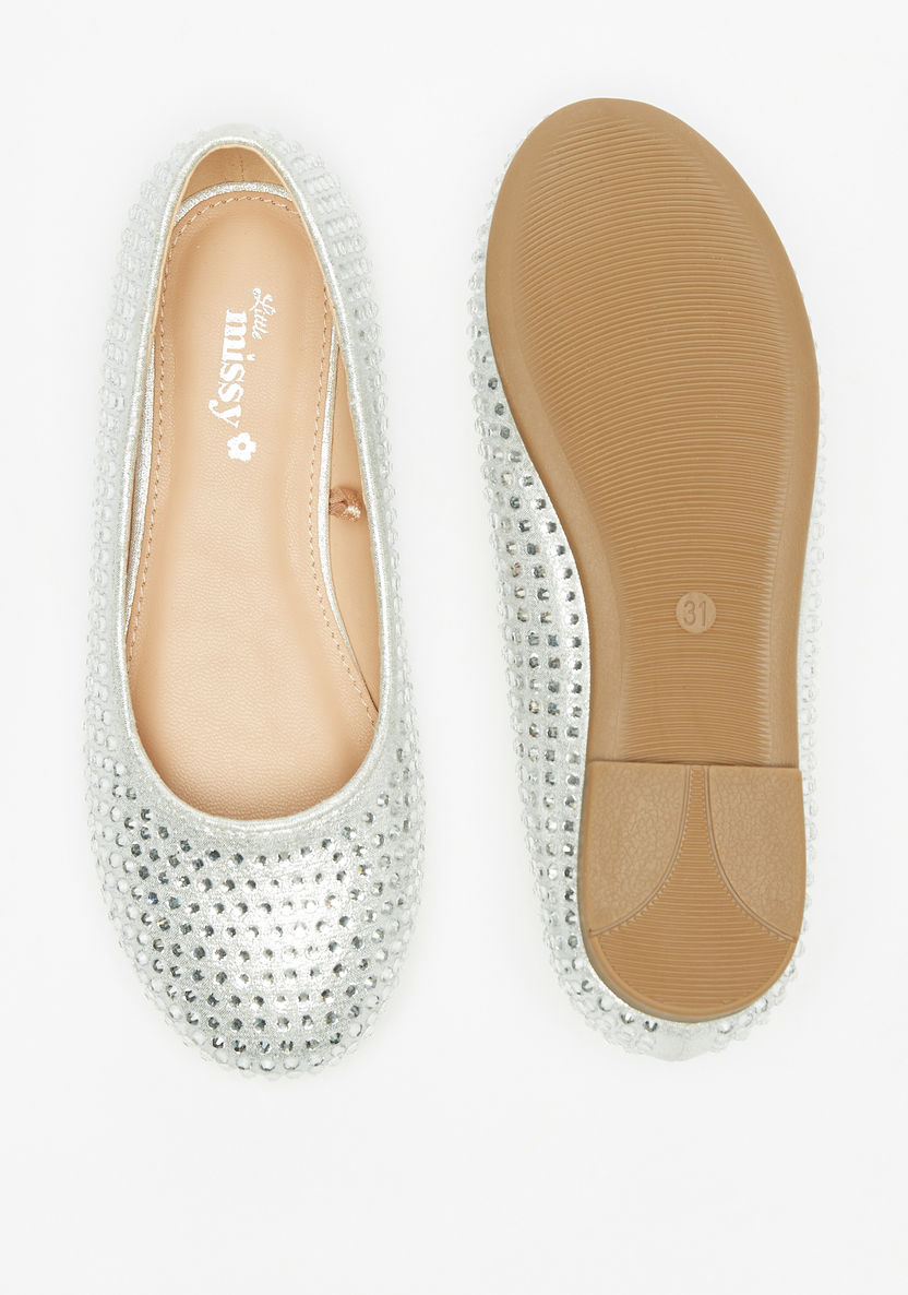 Little Missy Embellished Slip-On Ballerina Shoes-Girl%27s Ballerinas-image-3