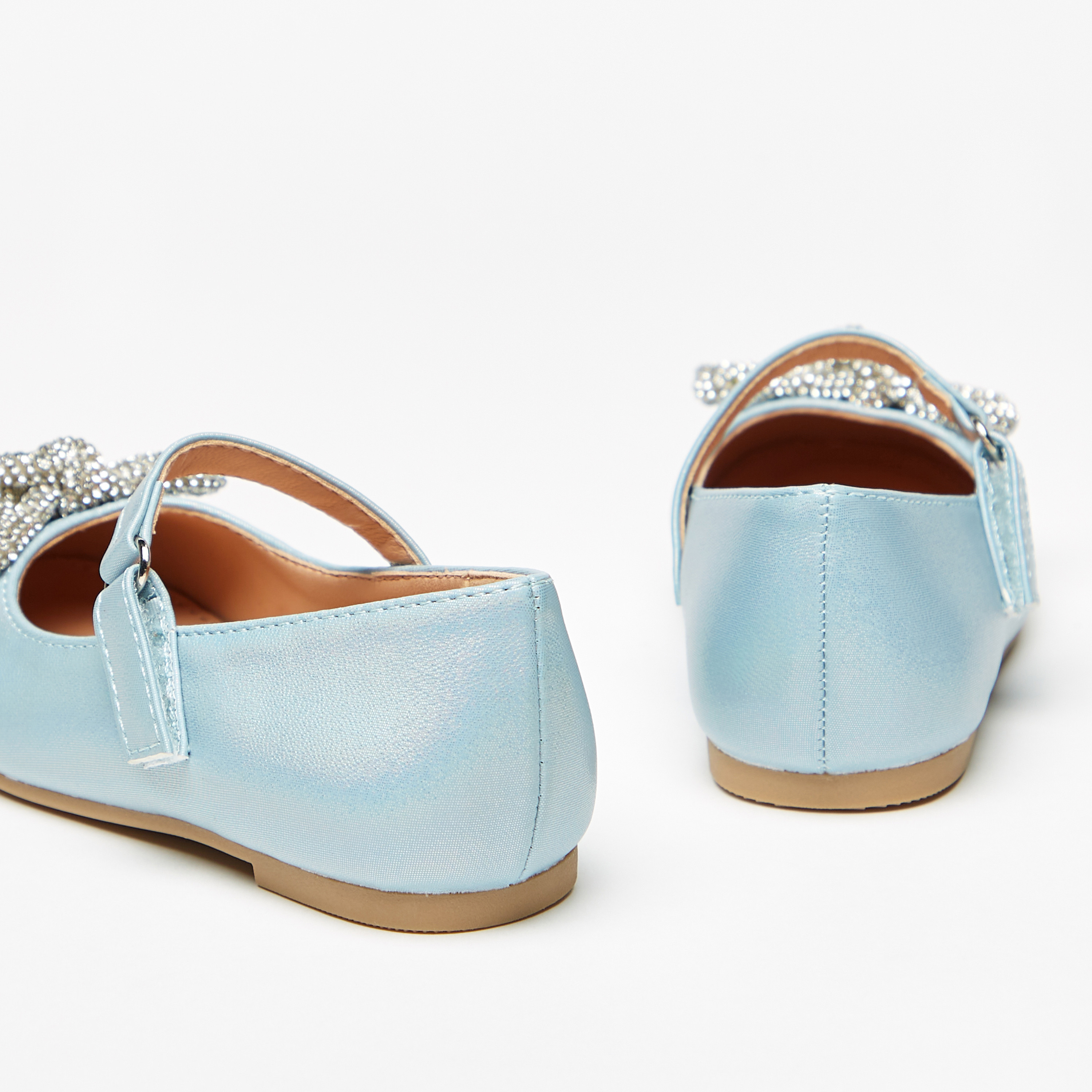 Juniors Bow Embellished Mary Jane Shoes with Hook and Loop Closure-baby-girls-shoes-closedshoes-image-4