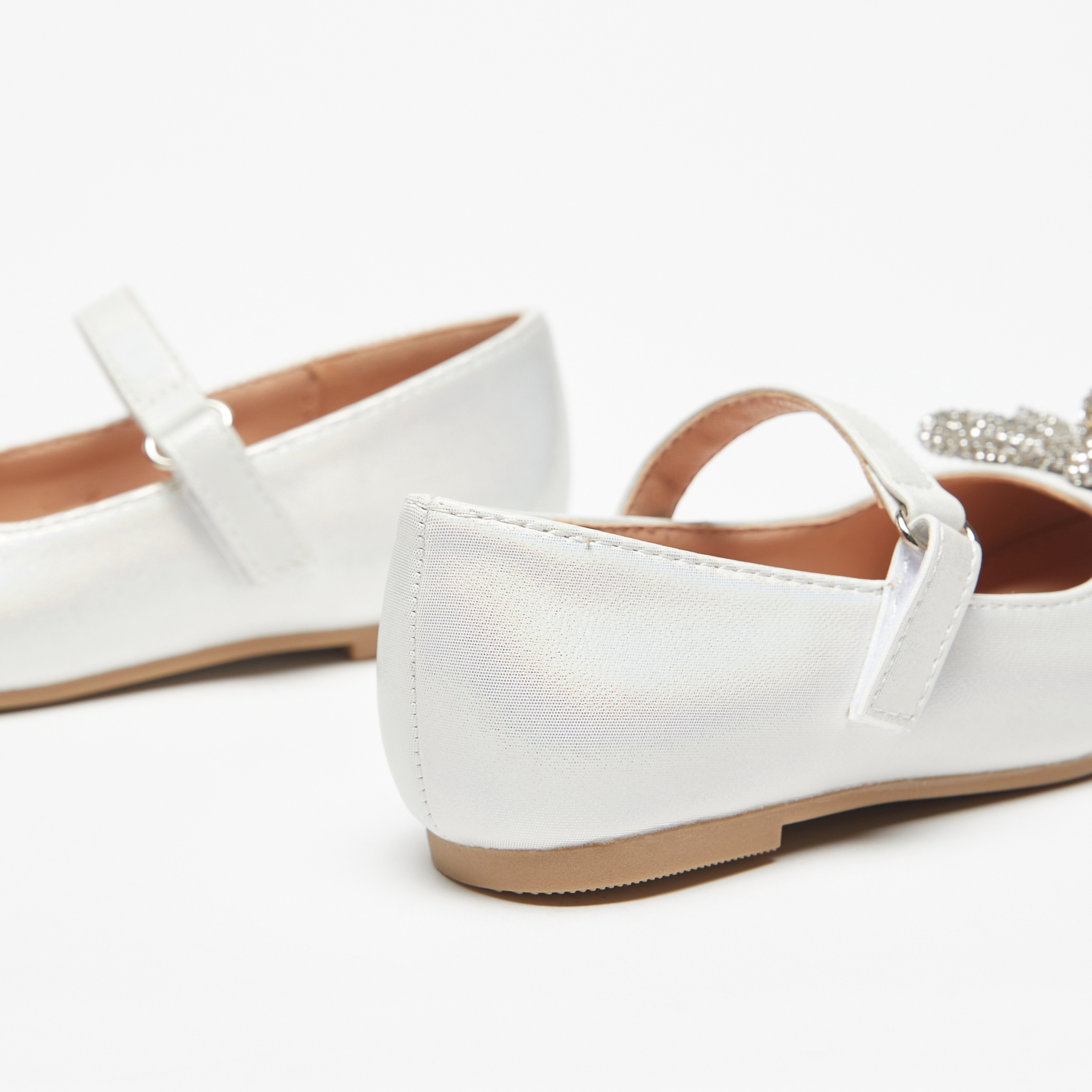 Juniors Bow Embellished Mary Jane Shoes with Hook and Loop Closure-baby-girls-shoes-closedshoes-image-4