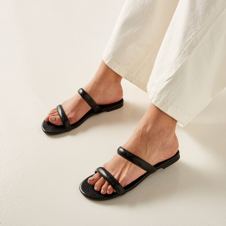 Celeste Women's Animal Textured Slip-On Slide Sandals