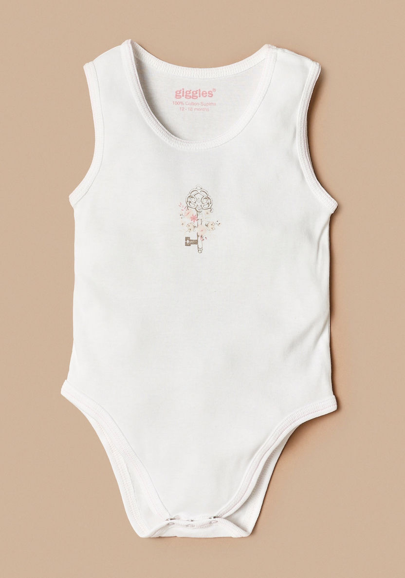 Giggles Printed Sleeveless Bodysuit with Snap Closure-Bodysuits-image-0