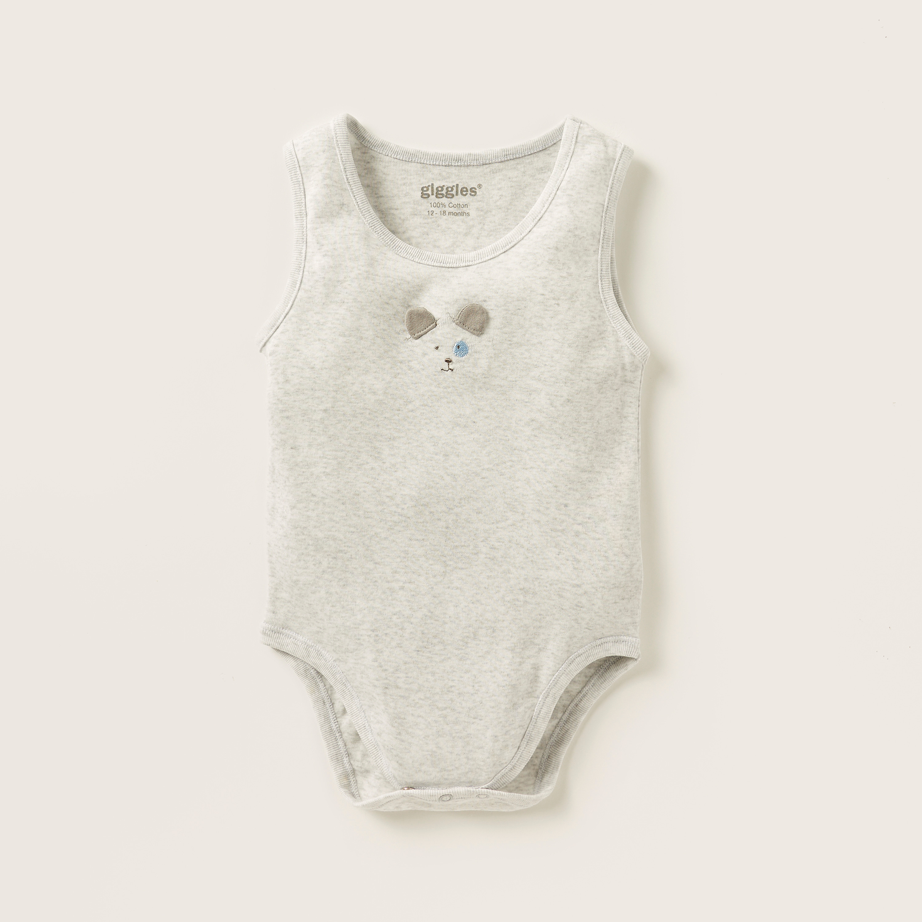 بودي سوت بدون أكمام بتفاصيل زخارف من جيجلز-baby-boys-clothing-bodysuits-image-1