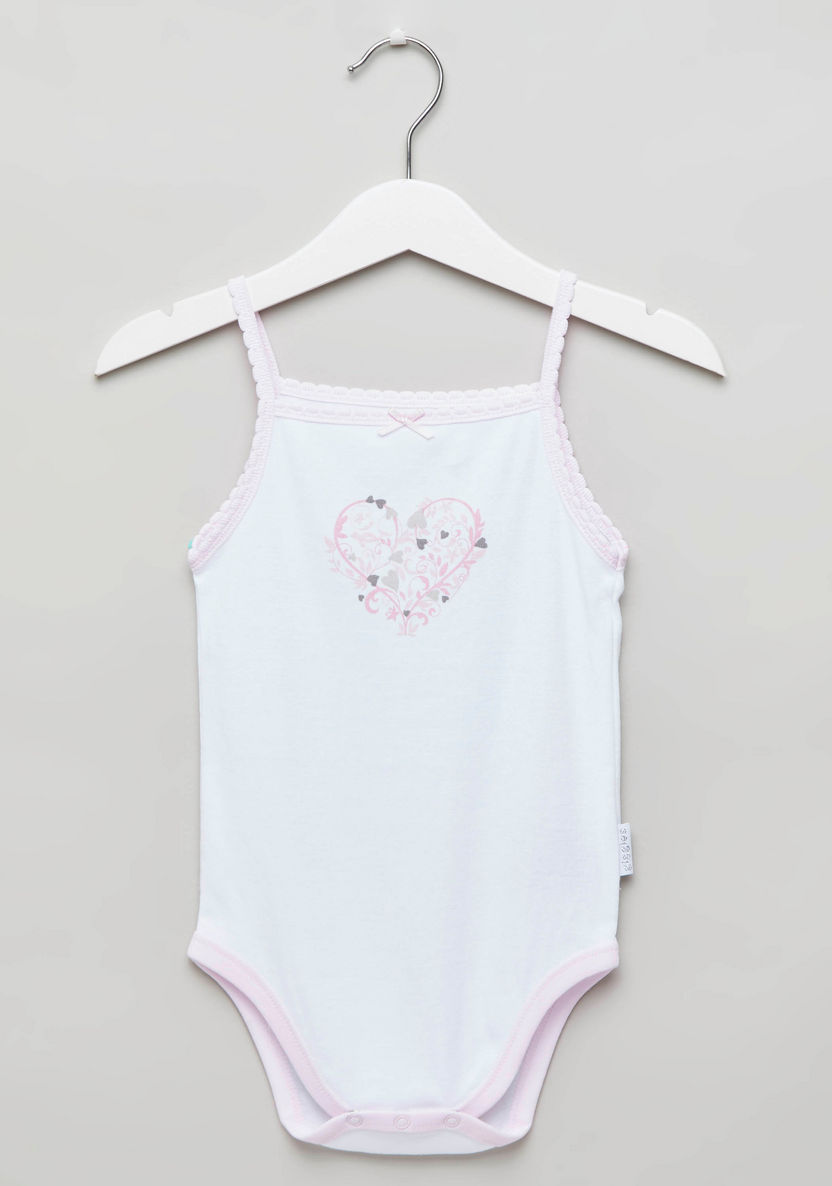 Giggles Printed Sleeveless Bodysuit with Press Button Closure-Bodysuits-image-0