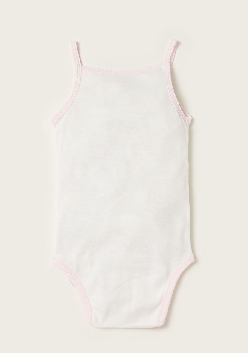 Giggles Printed Sleeveless Bodysuit with Bow Applique Detail-Bodysuits-image-2