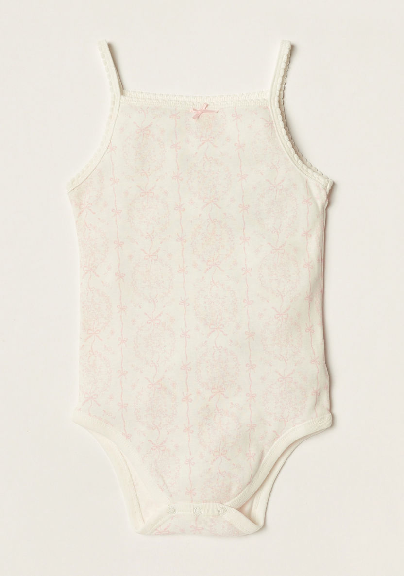 Giggles All-Over Printed Sleeveless Bodysuit with Bow Applique-Bodysuits-image-0