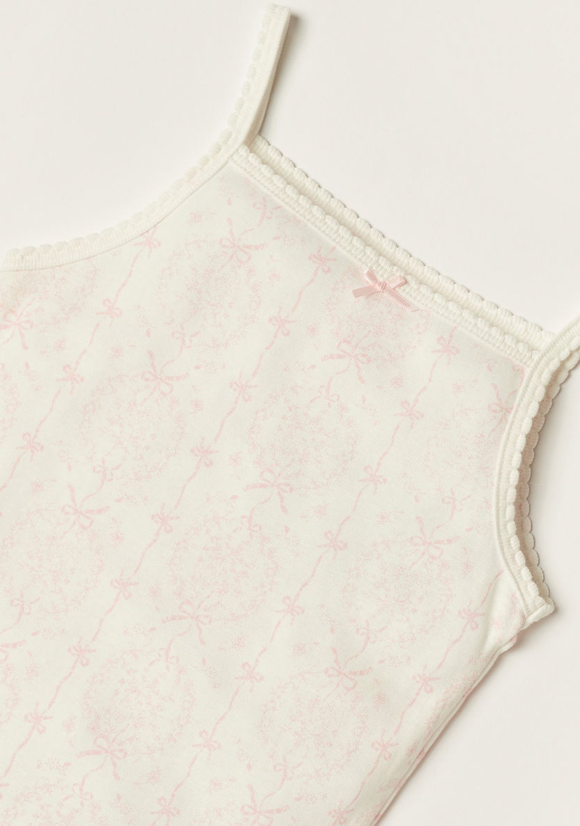 Giggles All-Over Printed Sleeveless Bodysuit with Bow Applique-Bodysuits-image-1