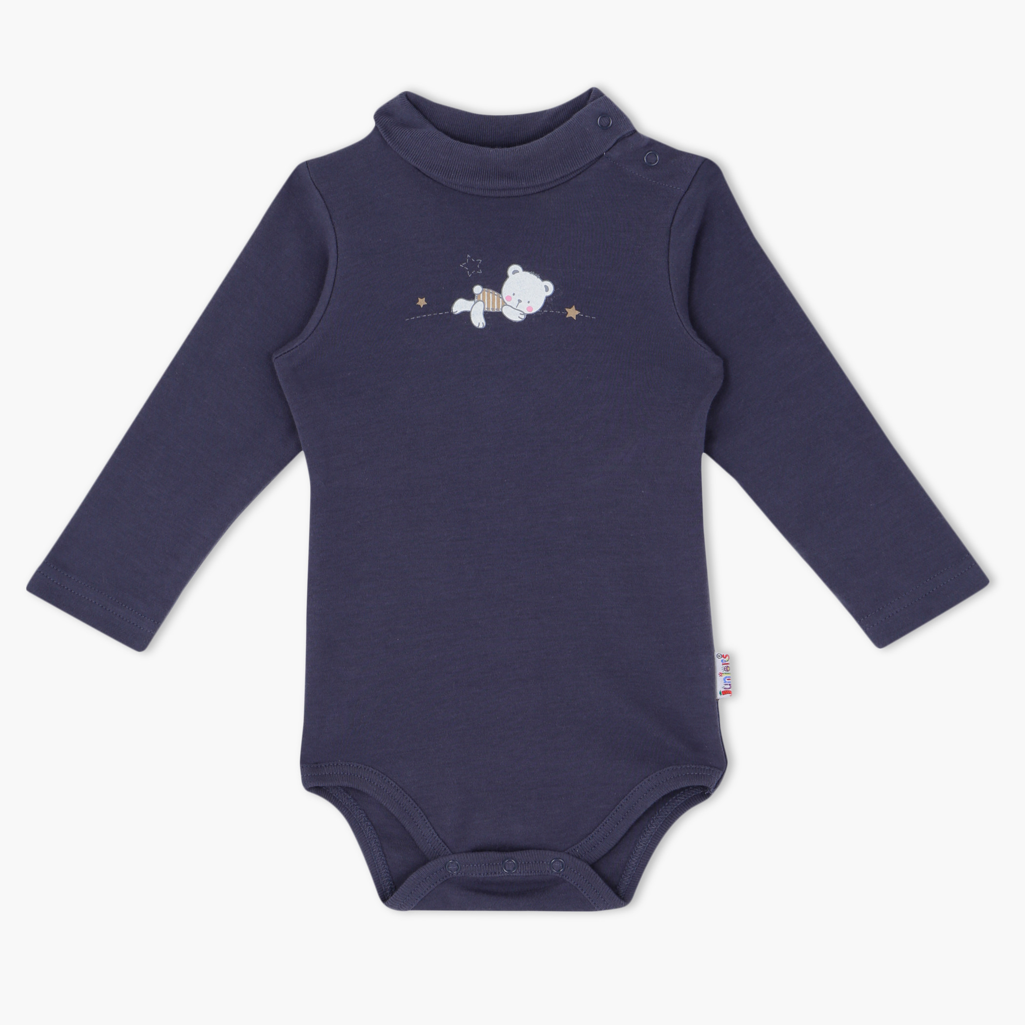 Juniors Printed Polo Neck Bodysuit -baby-boys-clothing-bodysuits-image-1