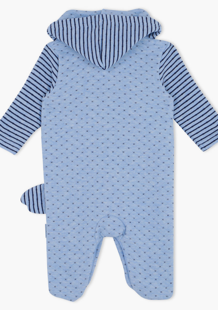 Juniors Quilted Closed Feet Sleepsuit with Hood and Button Closure-Sleepsuits-image-1