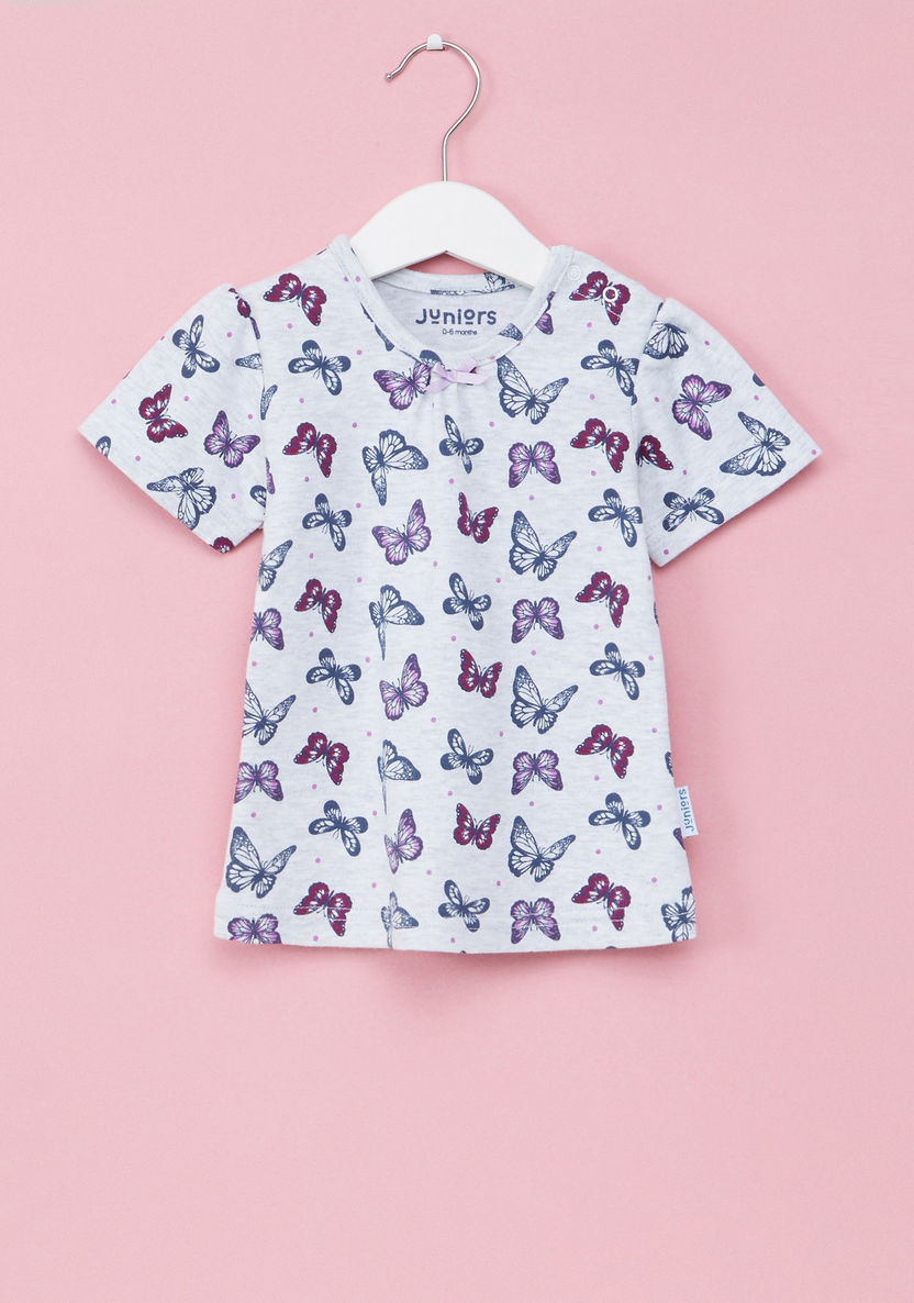 Juniors Printed T-Shirt and Pyjama Set-Pyjama Sets-image-1