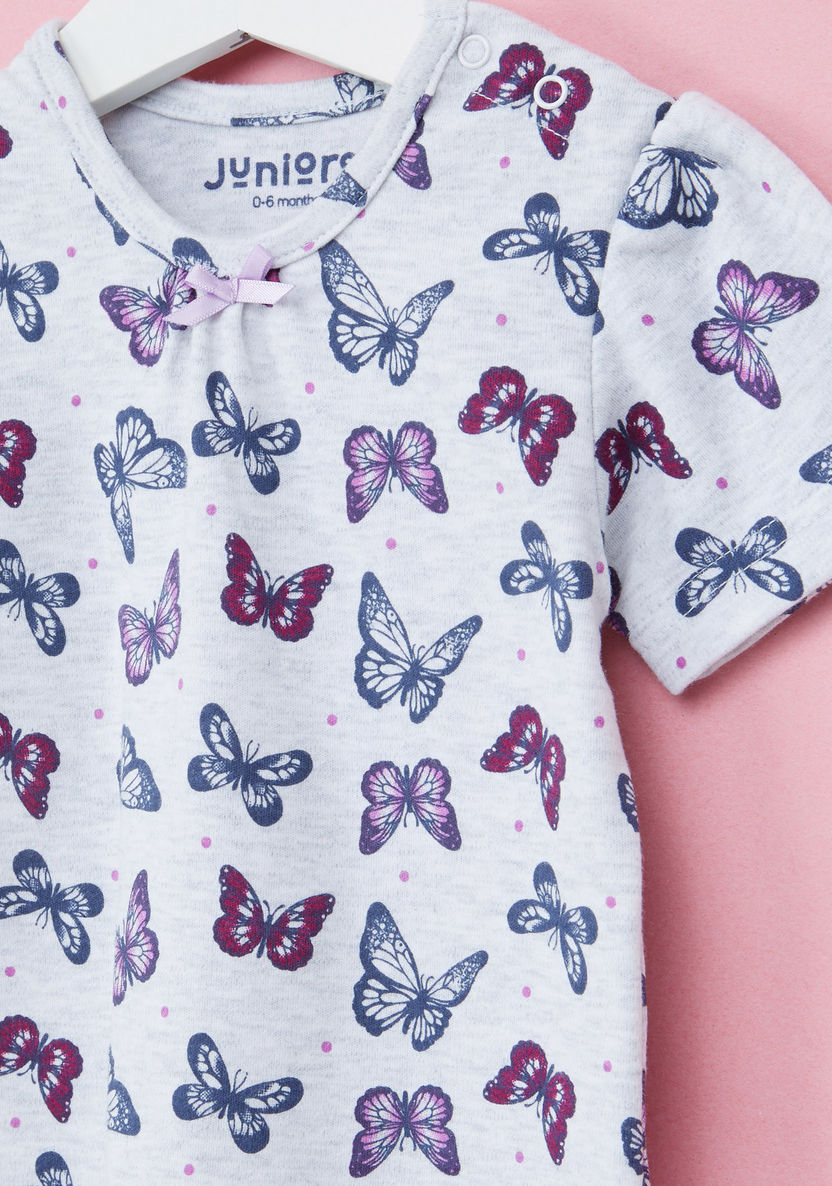 Juniors Printed T-Shirt and Pyjama Set-Pyjama Sets-image-2