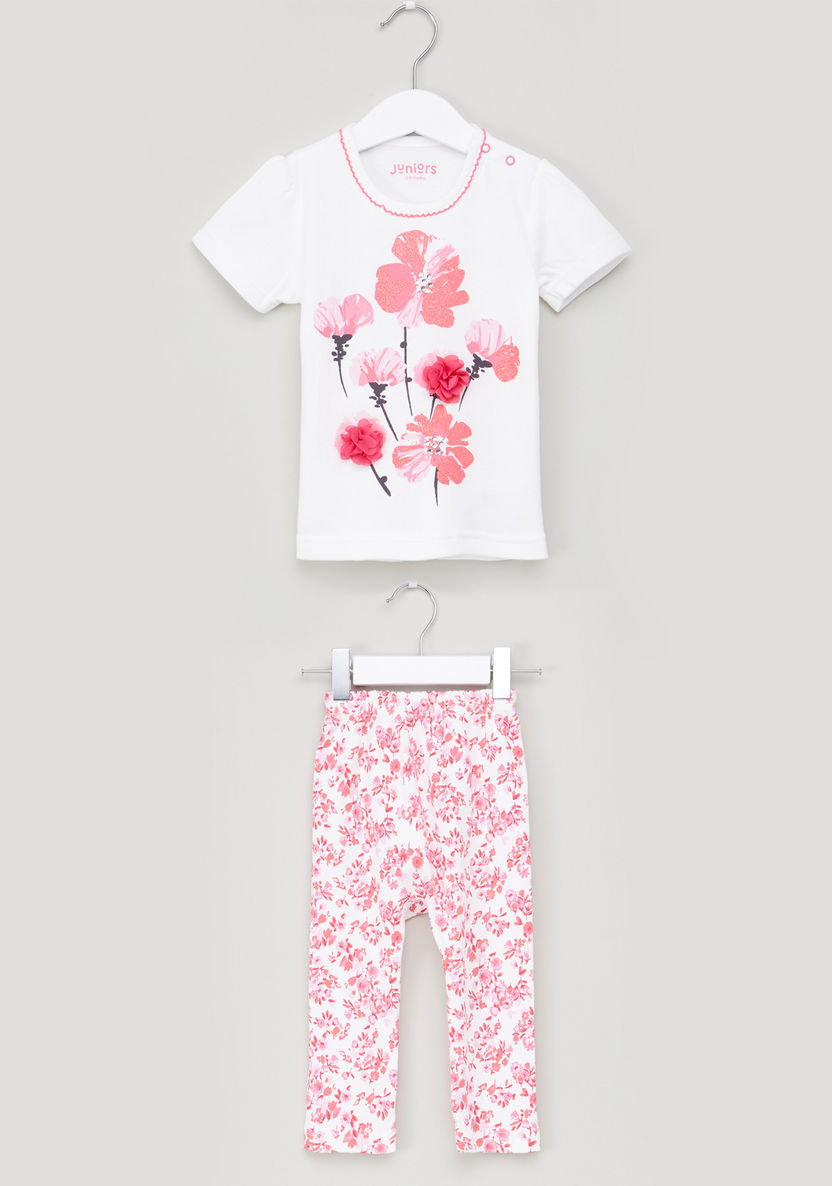 Juniors Printed T-Shirt and Pyjama Set-Pyjama Sets-image-0