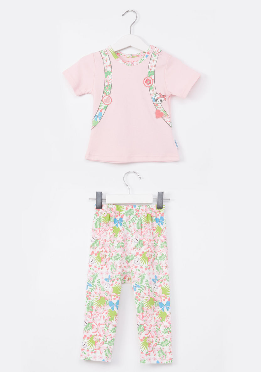 Juniors Printed T-Shirt and Pyjama Set-Pyjama Sets-image-0