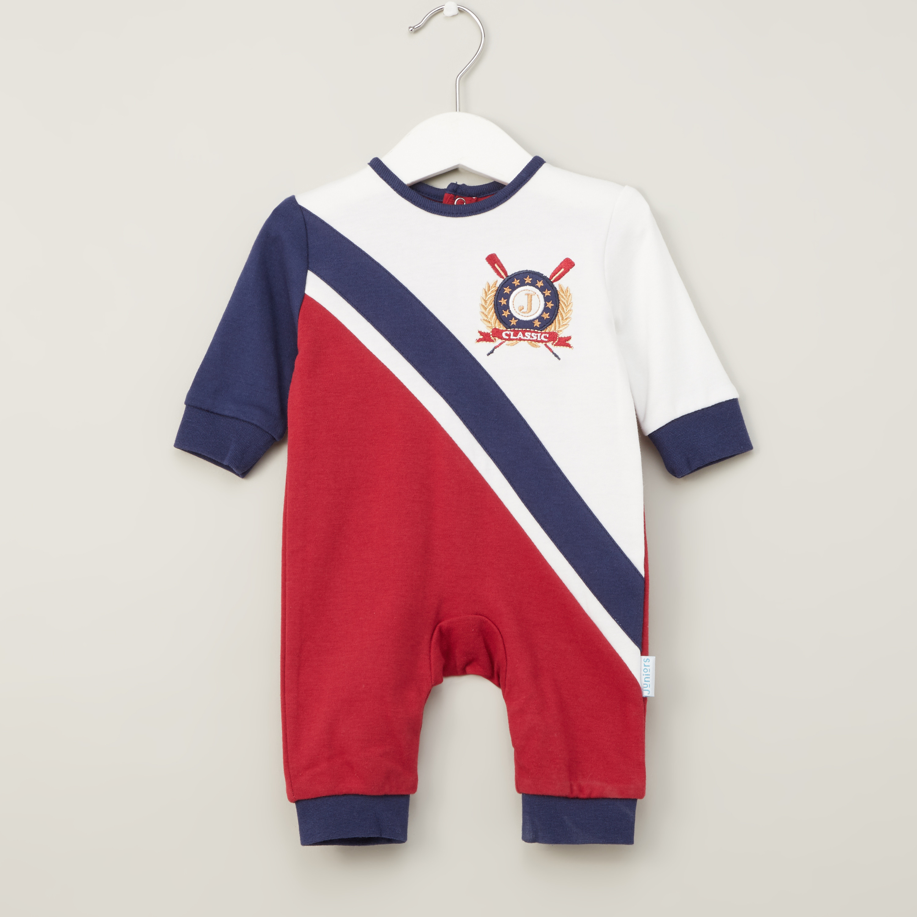 طقم نوم بارز الملمس بياقة مستديرة وأكمام طويلة من جونيورز-baby-boys-clothing-nightwear-sleepsuits-image-1