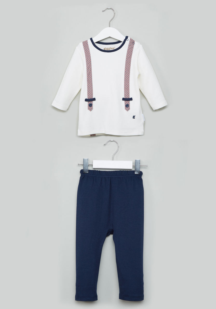 Giggles Long Sleeves T-shirt and Pyjama Set-Pyjama Sets-image-0
