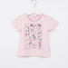 Juniors Printed Round Neck T-shirt with Shorts-Pyjama Sets-thumbnail-1