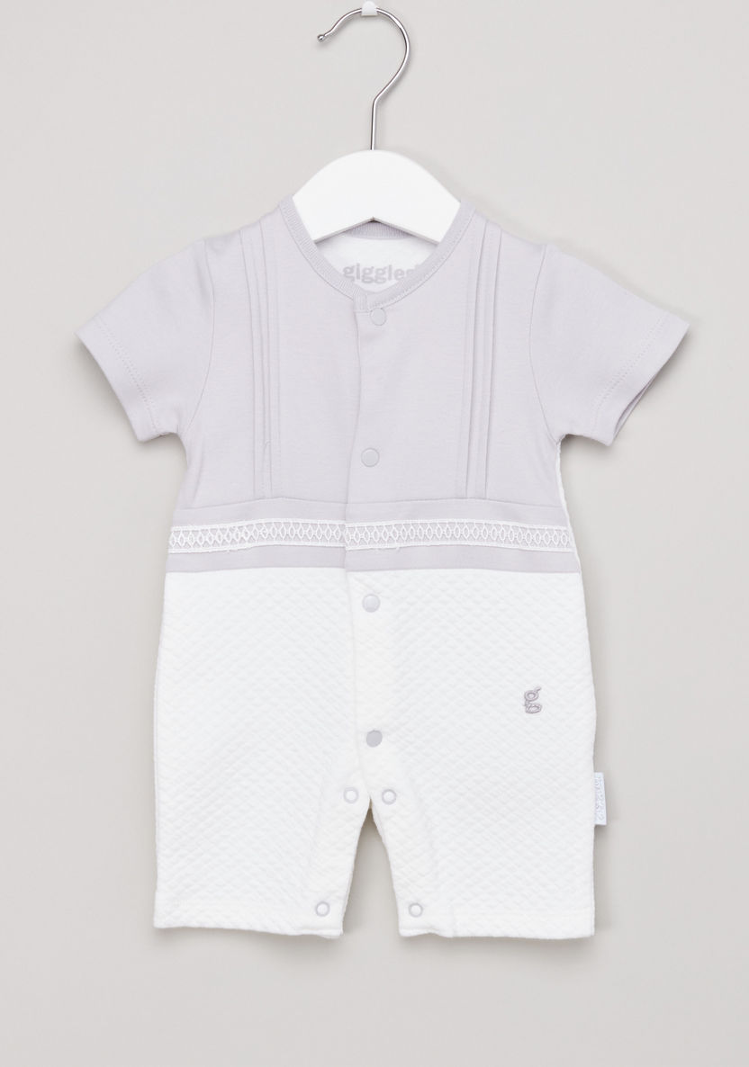 Giggles Textured Short Sleeves Romper-Rompers%2C Dungarees and Jumpsuits-image-0