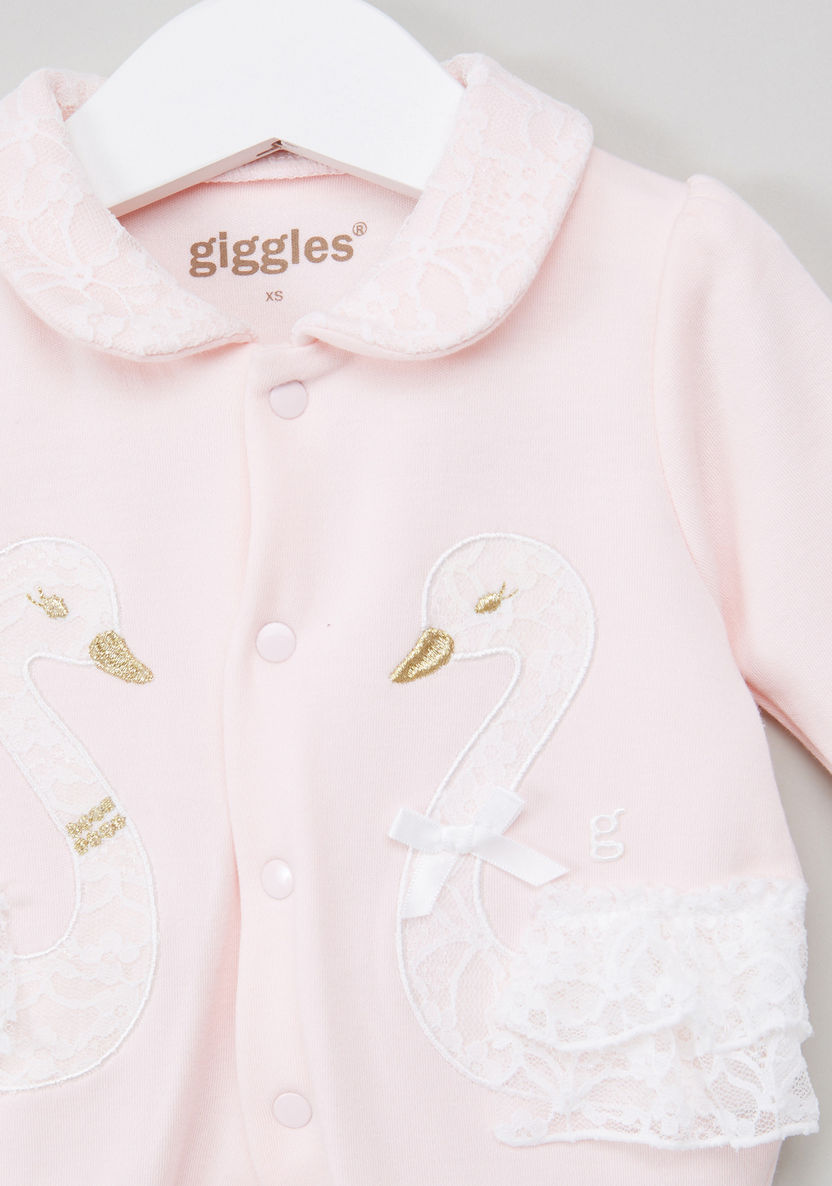 Giggles Lace Detail Closed Feet Sleepsuit-Sleepsuits-image-3