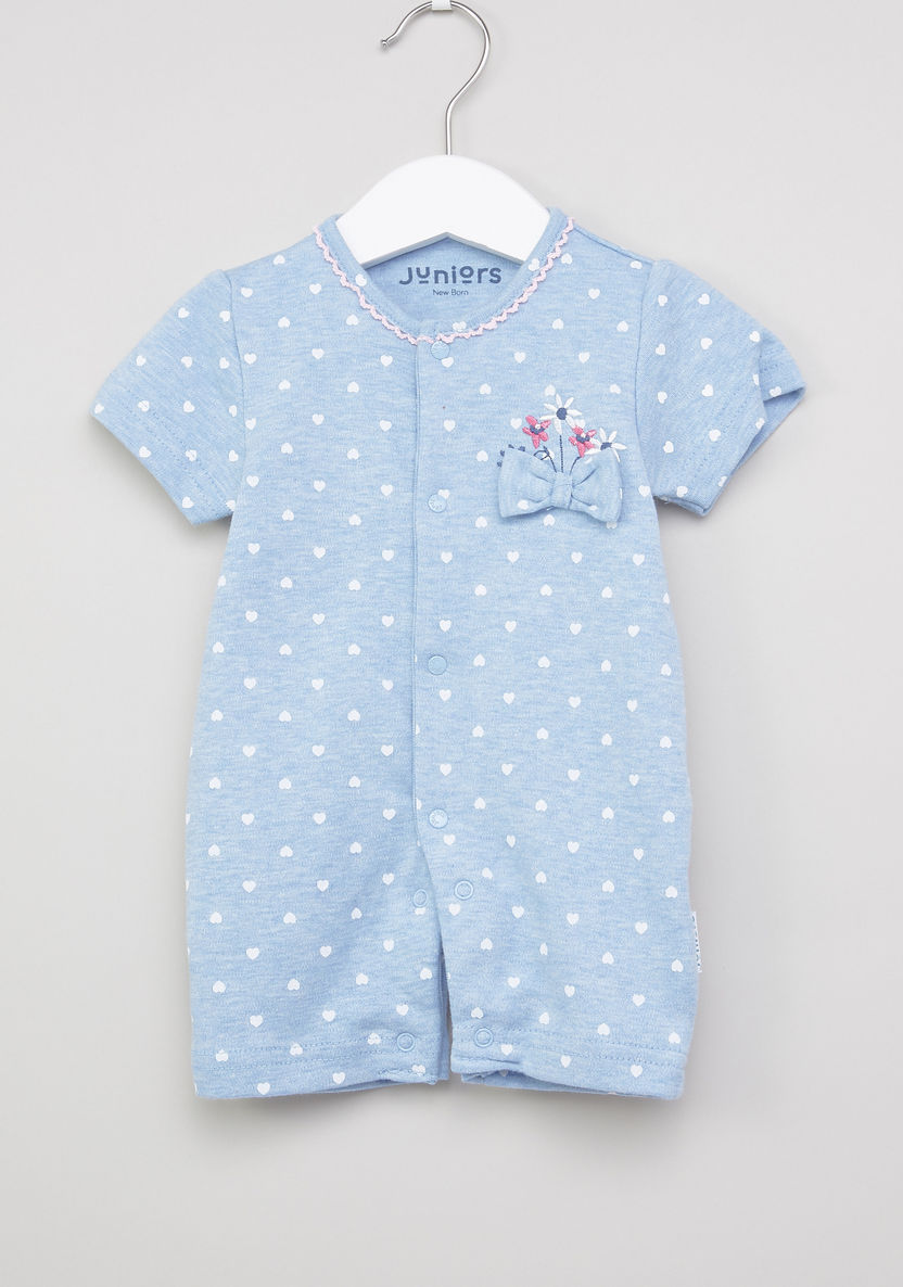 Juniors Printed Bow Detail Romper-Rompers%2C Dungarees and Jumpsuits-image-0