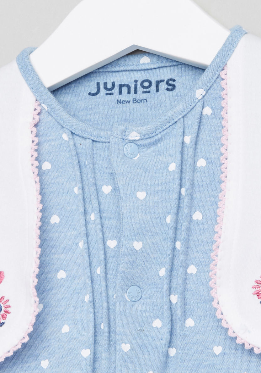 Juniors Printed Mock Jacket Detail Sleepsuit-Sleepsuits-image-1