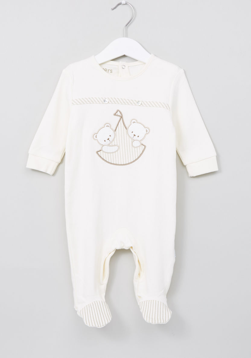 Juniors Round Neck Sleepsuit with Applique Detail-Sleepsuits-image-0