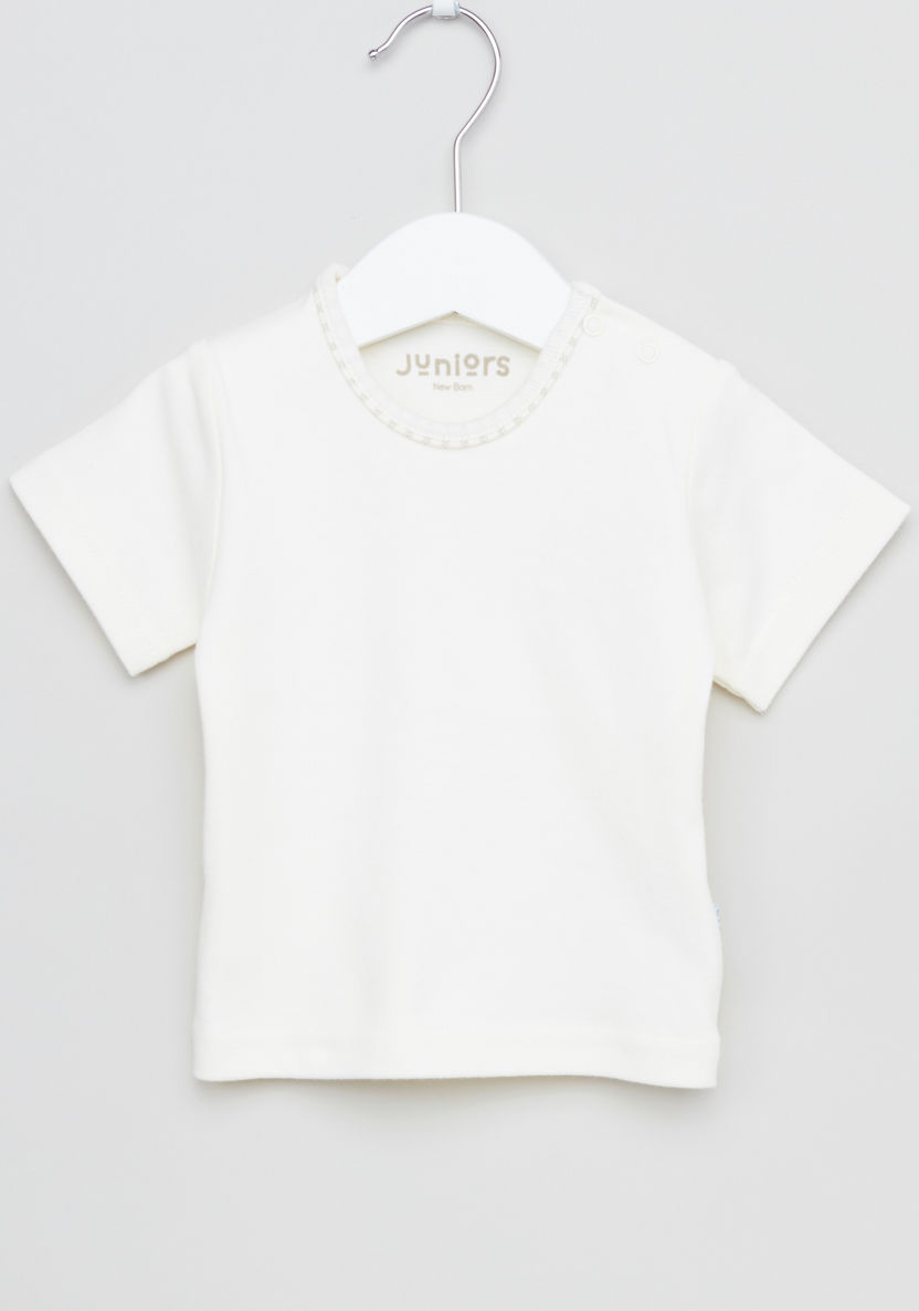Juniors Printed T-shirt and Dungarees Set-Clothes Sets-image-3