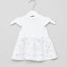 Juniors Printed Dress with Round Neck and Cap Sleeves-Dresses%2C Gowns and Frocks-thumbnail-2