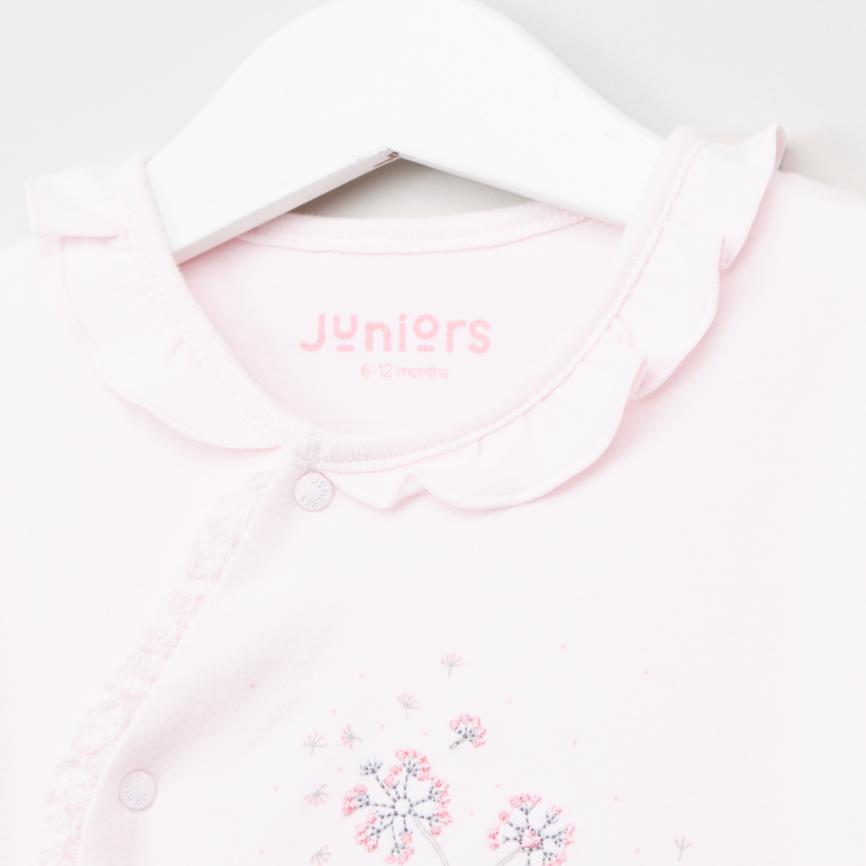 Juniors Printed Sleepsuit with Ruffled Neckline-baby-girls-clothing-nightwear-sleepsuits-image-2
