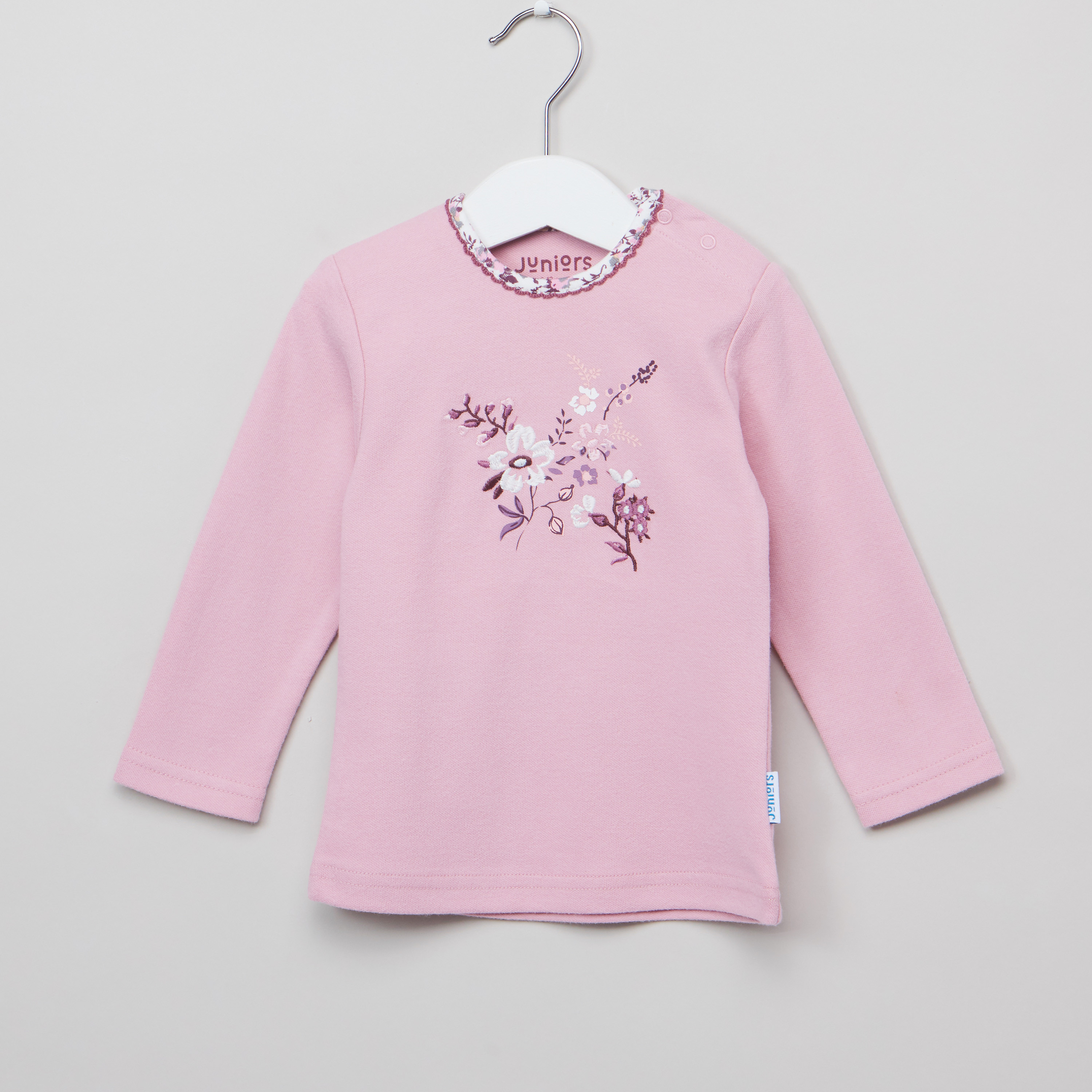 Juniors Embroidered T-shirt and Full Length Pyjama Set-baby-girls-clothing-nightwear-pyjamasets-image-2