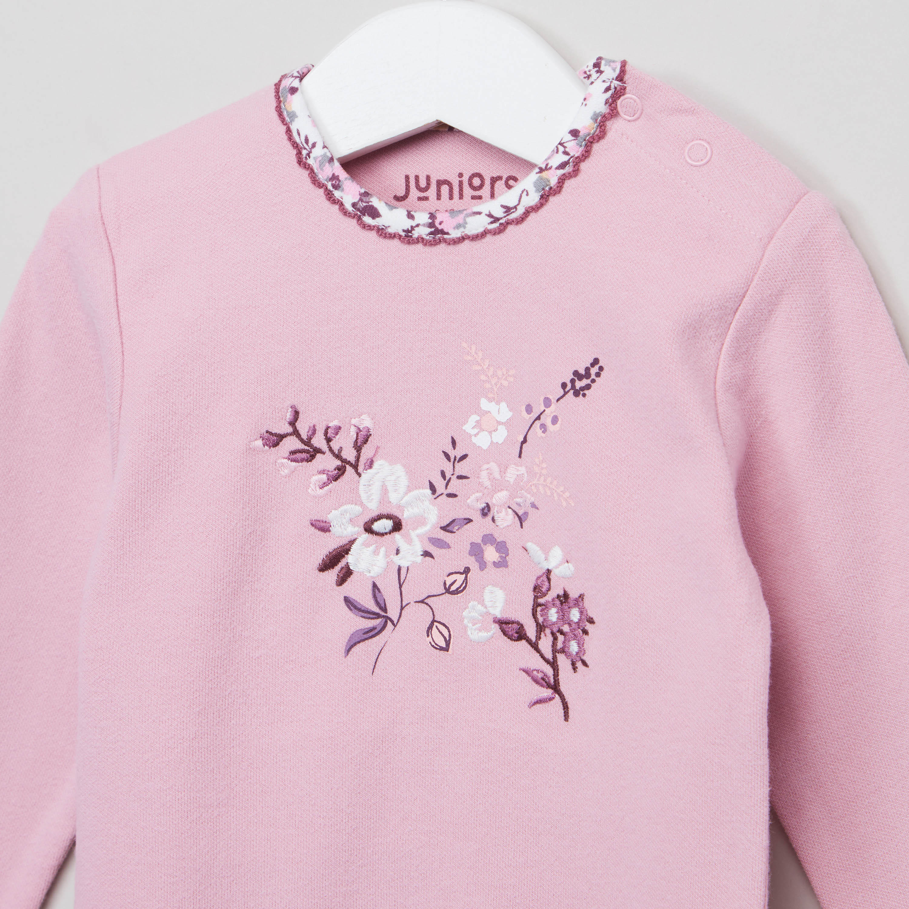 Juniors Embroidered T-shirt and Full Length Pyjama Set-baby-girls-clothing-nightwear-pyjamasets-image-3