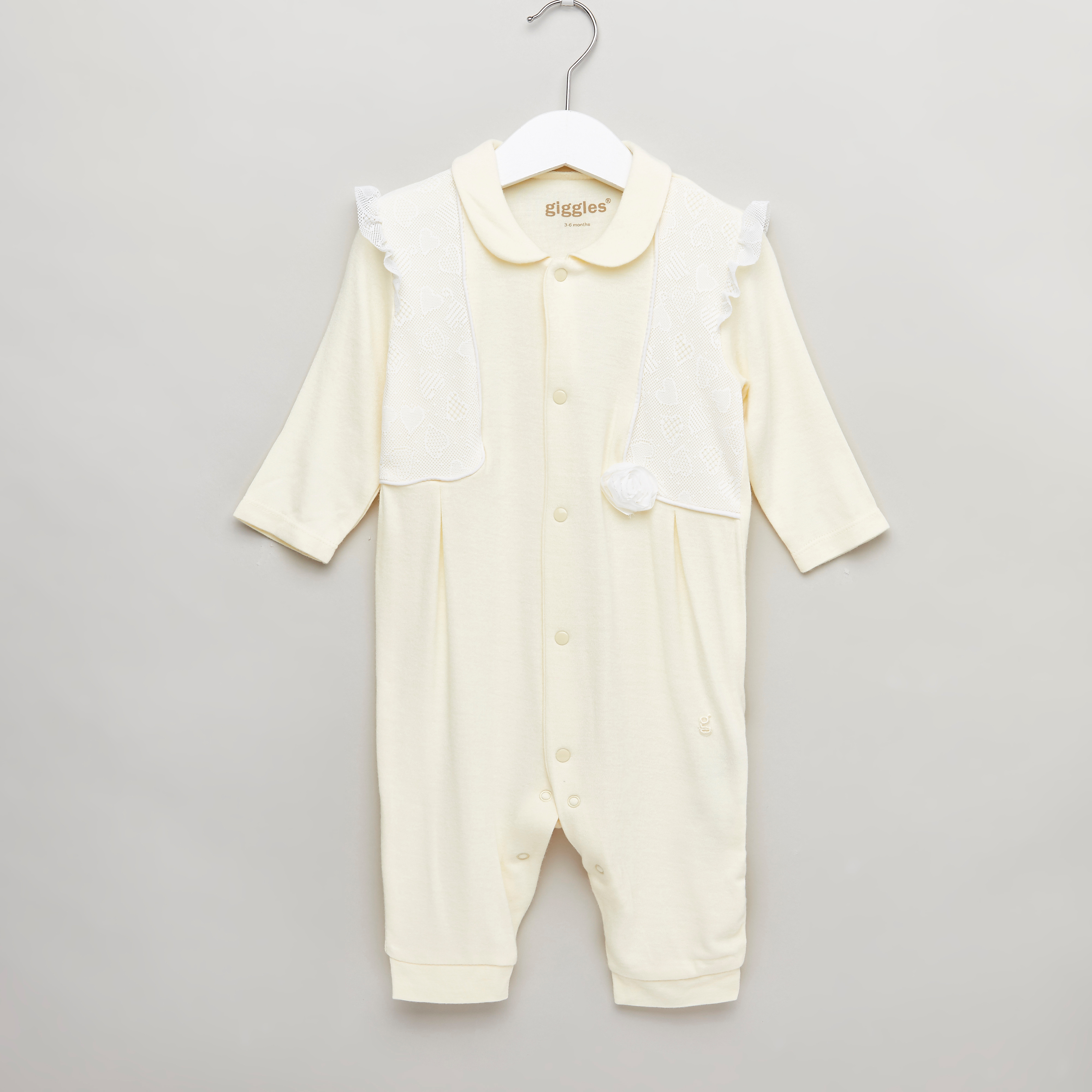 Giggles Embroidered Sleepsuit with Long Sleeves and Button Closure-baby-girls-clothing-nightwear-sleepsuits-image-1