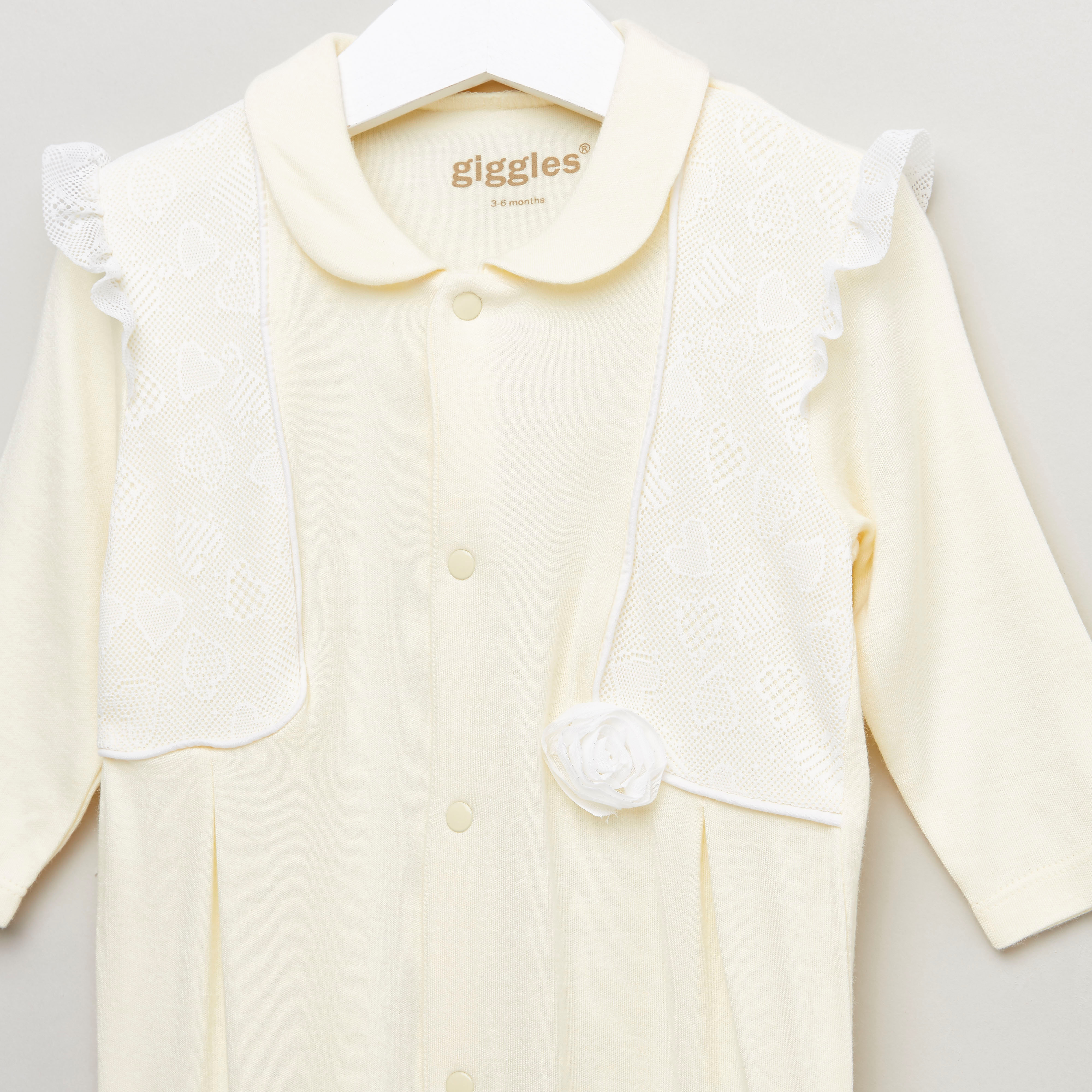 Giggles Embroidered Sleepsuit with Long Sleeves and Button Closure-baby-girls-clothing-nightwear-sleepsuits-image-2