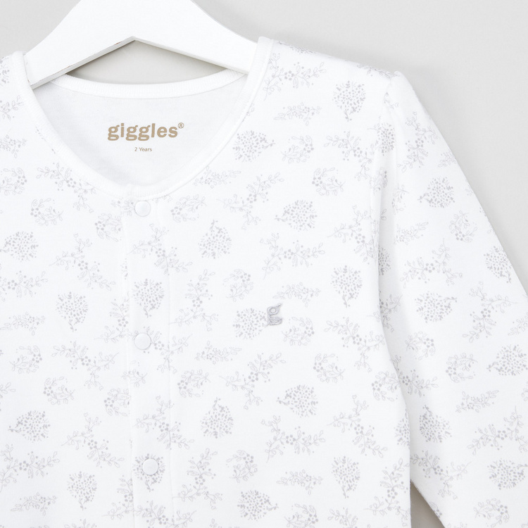 Giggles Floral Print Shirt and Pyjama Set