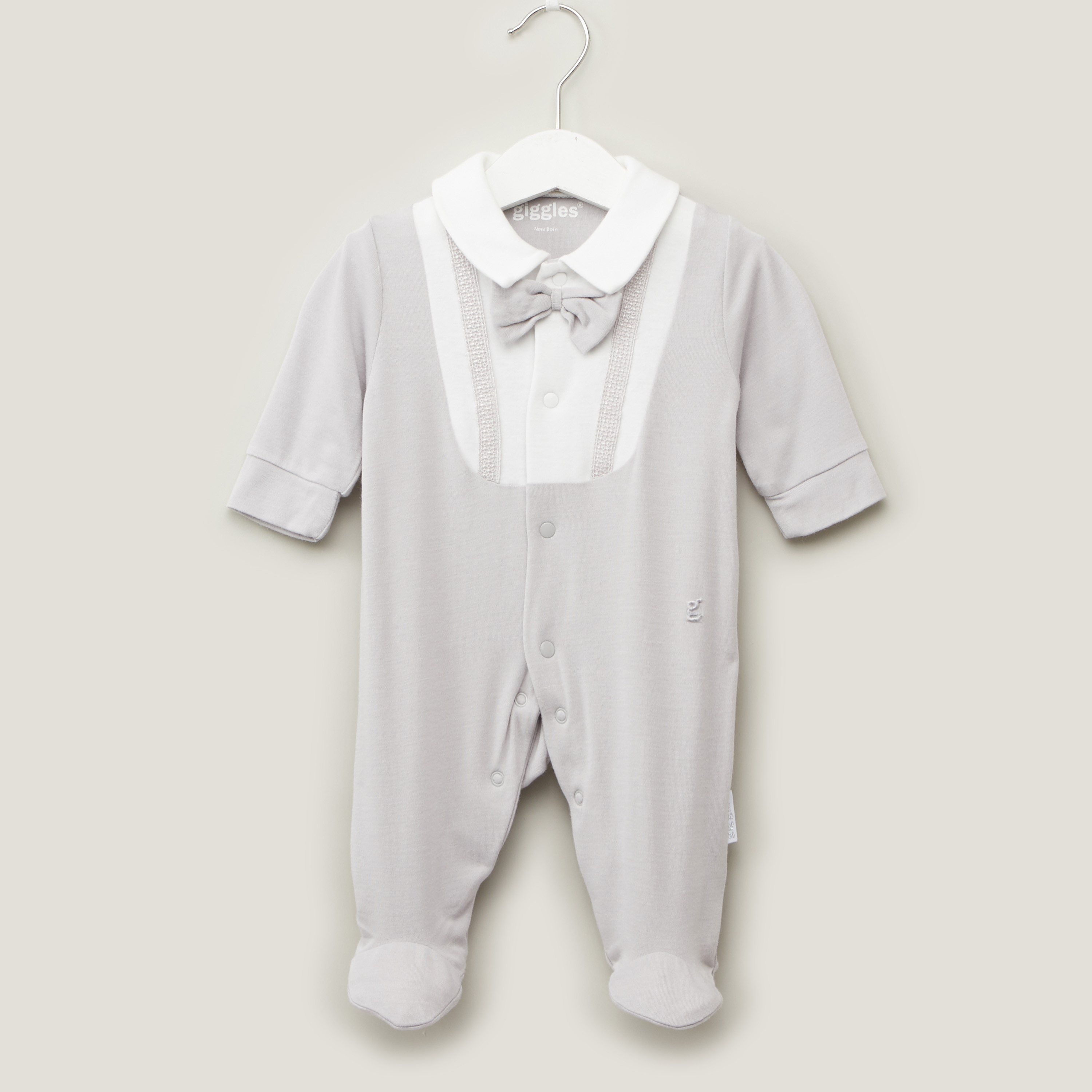 Giggles Textured Closed Feet Sleepsuit with Long Sleeves-baby-boys-clothing-nightwear-sleepsuits-image-1