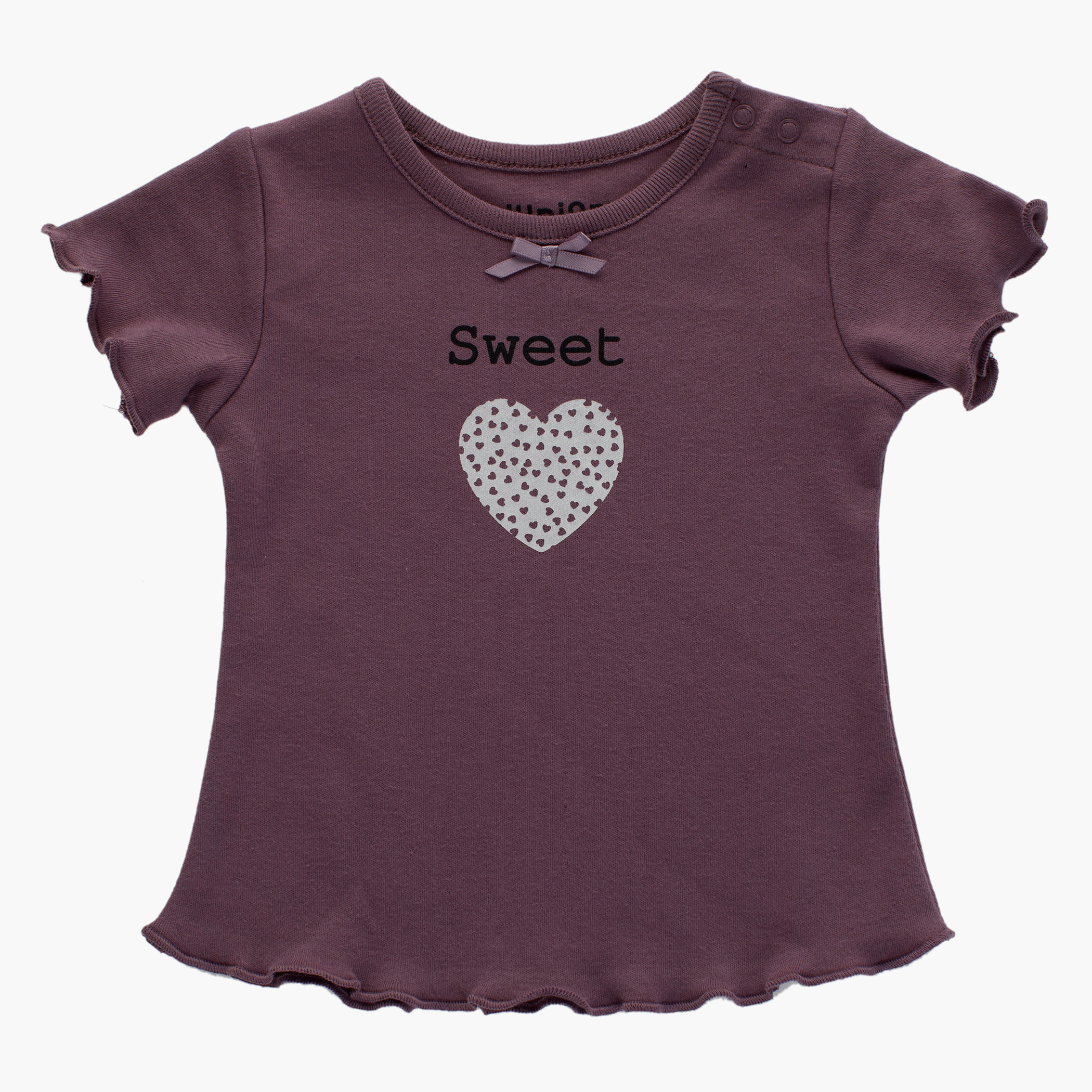 Buy Juniors Printed Round Neck T shirt with Short Sleeves Online Babyshop KSA