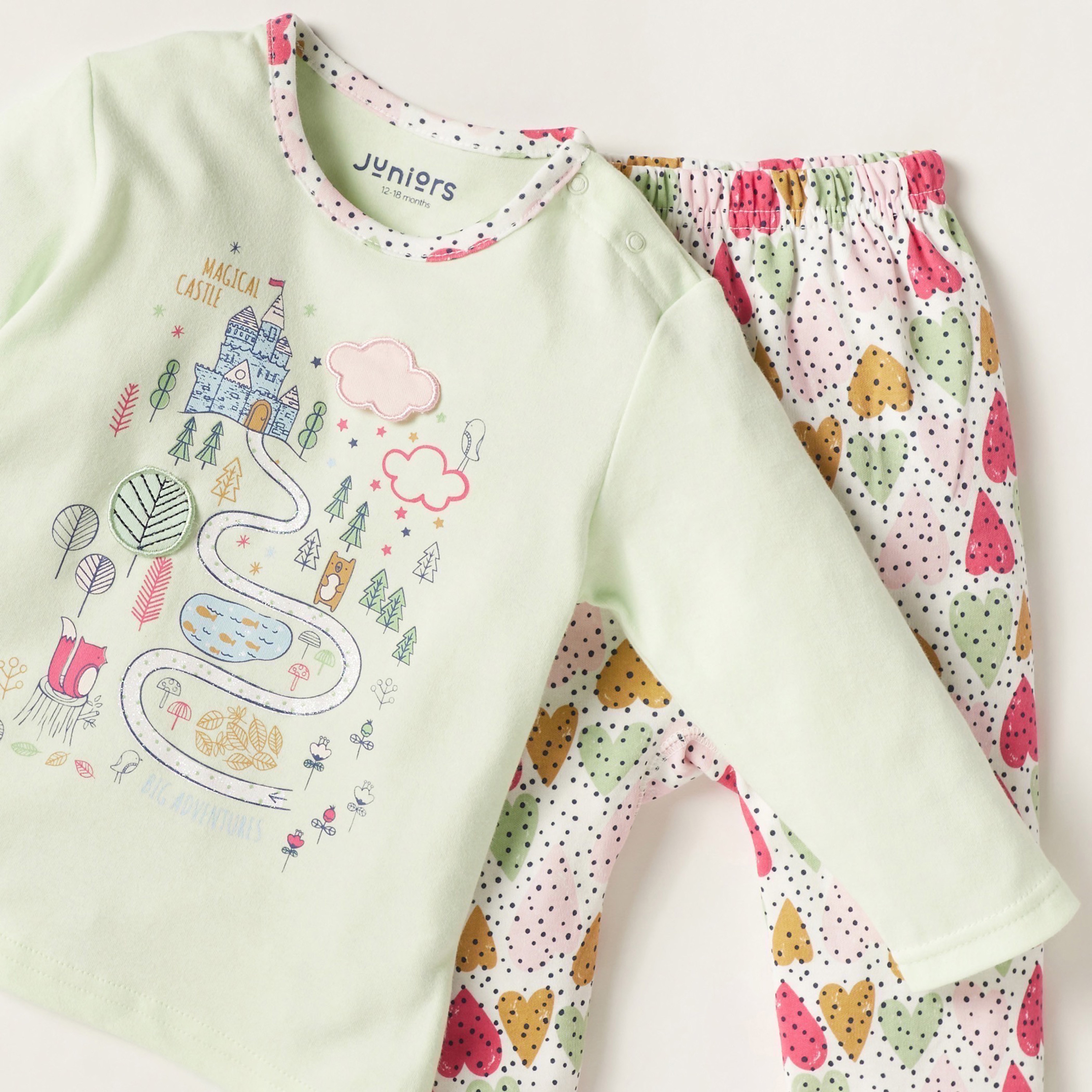 طقم بنطلون بيجاما وتيشيرت بأكمام طويلة وطبعات من جونيورز-baby-boys-clothing-nightwear-pyjamasets-image-2
