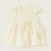 Giggles Textured Dress with Short Sleeves and Floral Accent-Dresses%2C Gowns and Frocks-thumbnail-0
