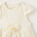 Giggles Textured Dress with Short Sleeves and Floral Accent-Dresses%2C Gowns and Frocks-thumbnail-1