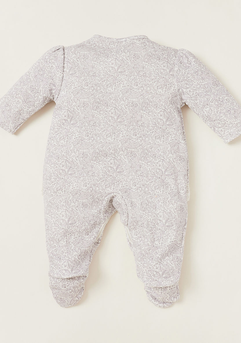 Giggles Printed Closed Feet Sleepsuit with Lace Accent and Round Neck-Sleepsuits-image-3