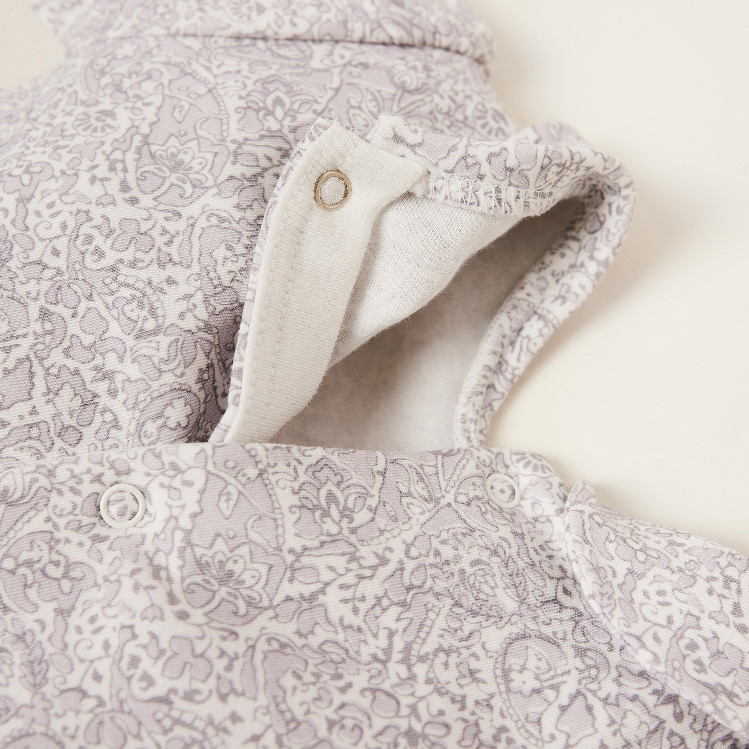 Giggles Printed Open Feet Collared Sleepsuit with Lace Accent-baby-girls-clothing-nightwear-sleepsuits-image-3