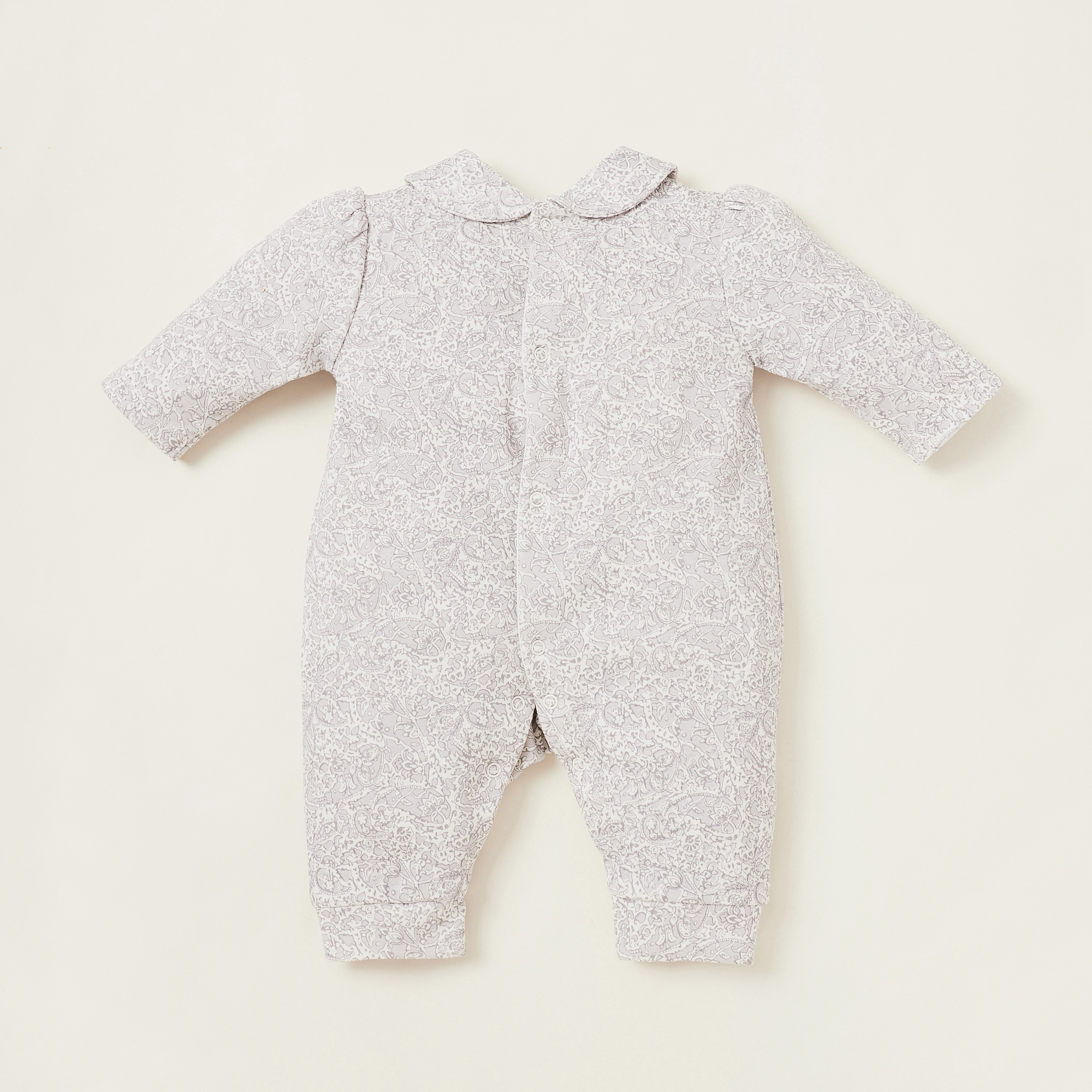 Giggles Printed Open Feet Collared Sleepsuit with Lace Accent-baby-girls-clothing-nightwear-sleepsuits-image-5