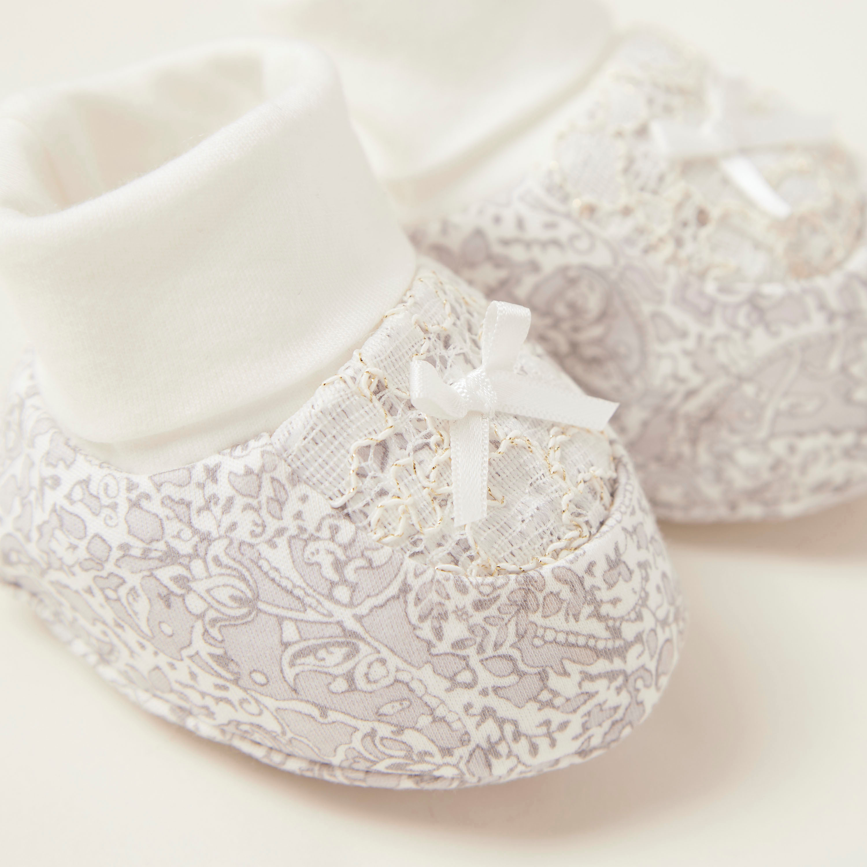 Giggles All-Over Print Booties with Cuffed Hem-baby-girls-shoes-booties-image-2