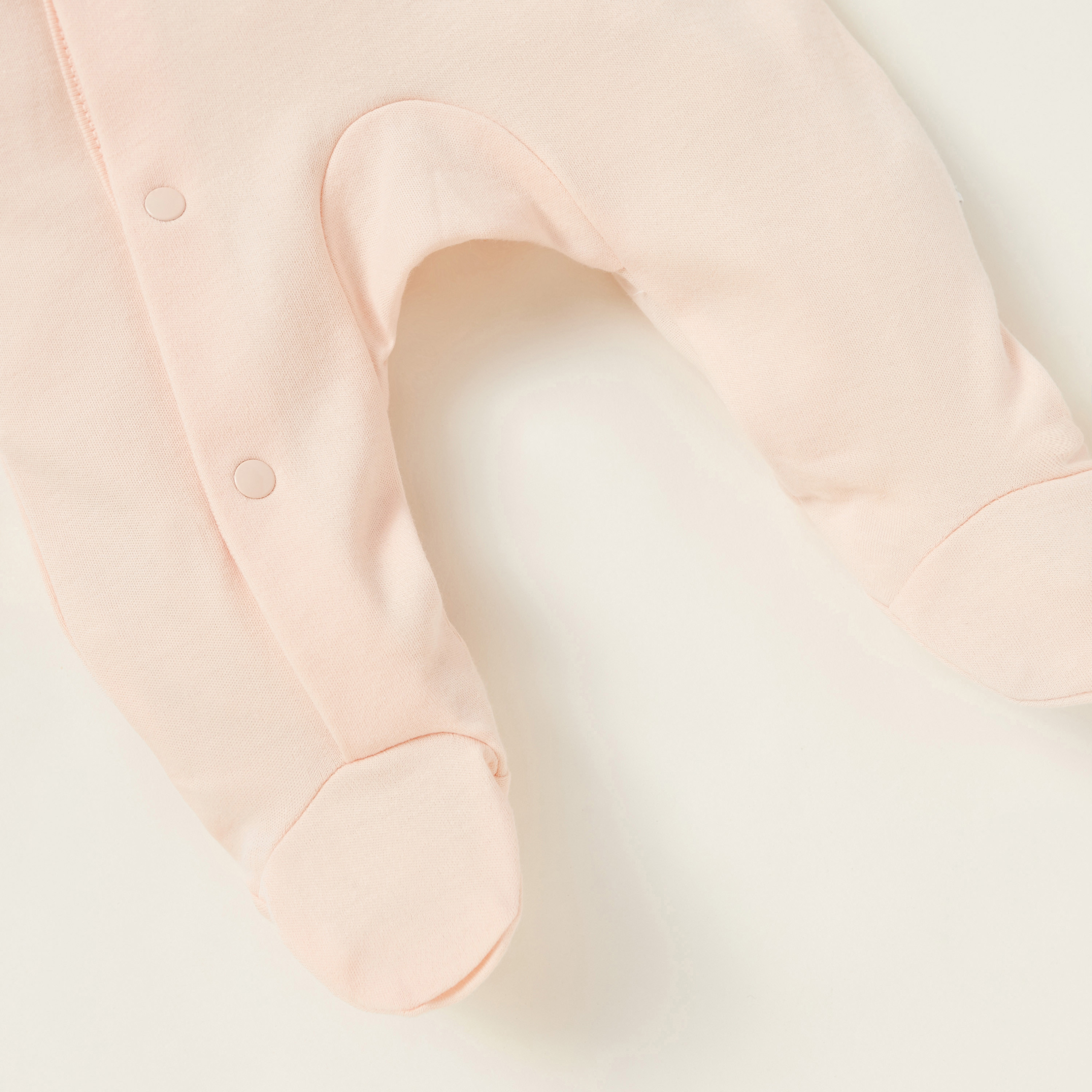 Giggles Applique Detail Closed Feet Sleepsuit with Long Sleeves-baby-girls-clothing-nightwear-sleepsuits-image-3
