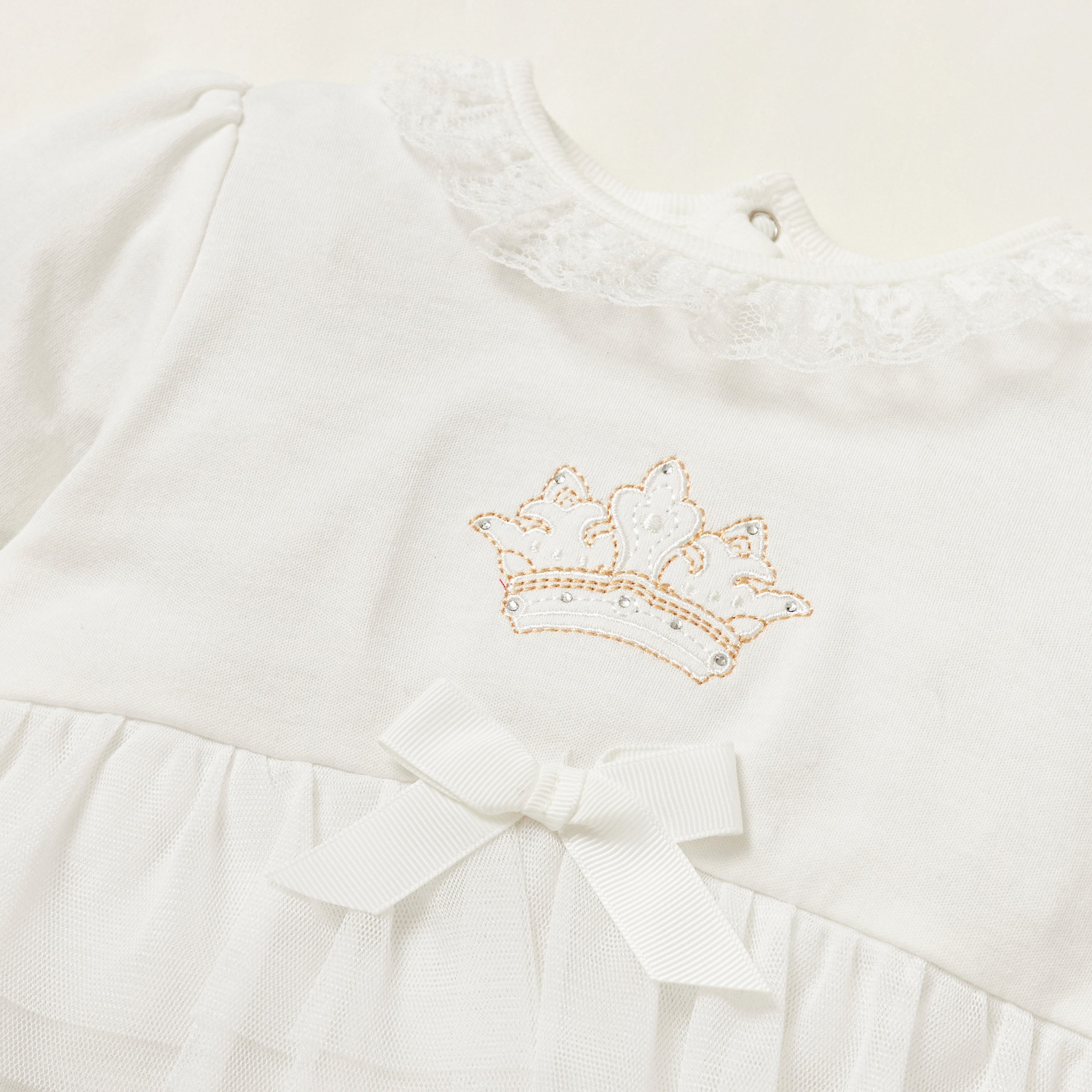Giggles Textured Closed Feet Sleepsuit with Long Sleeves-baby-girls-clothing-nightwear-sleepsuits-image-2