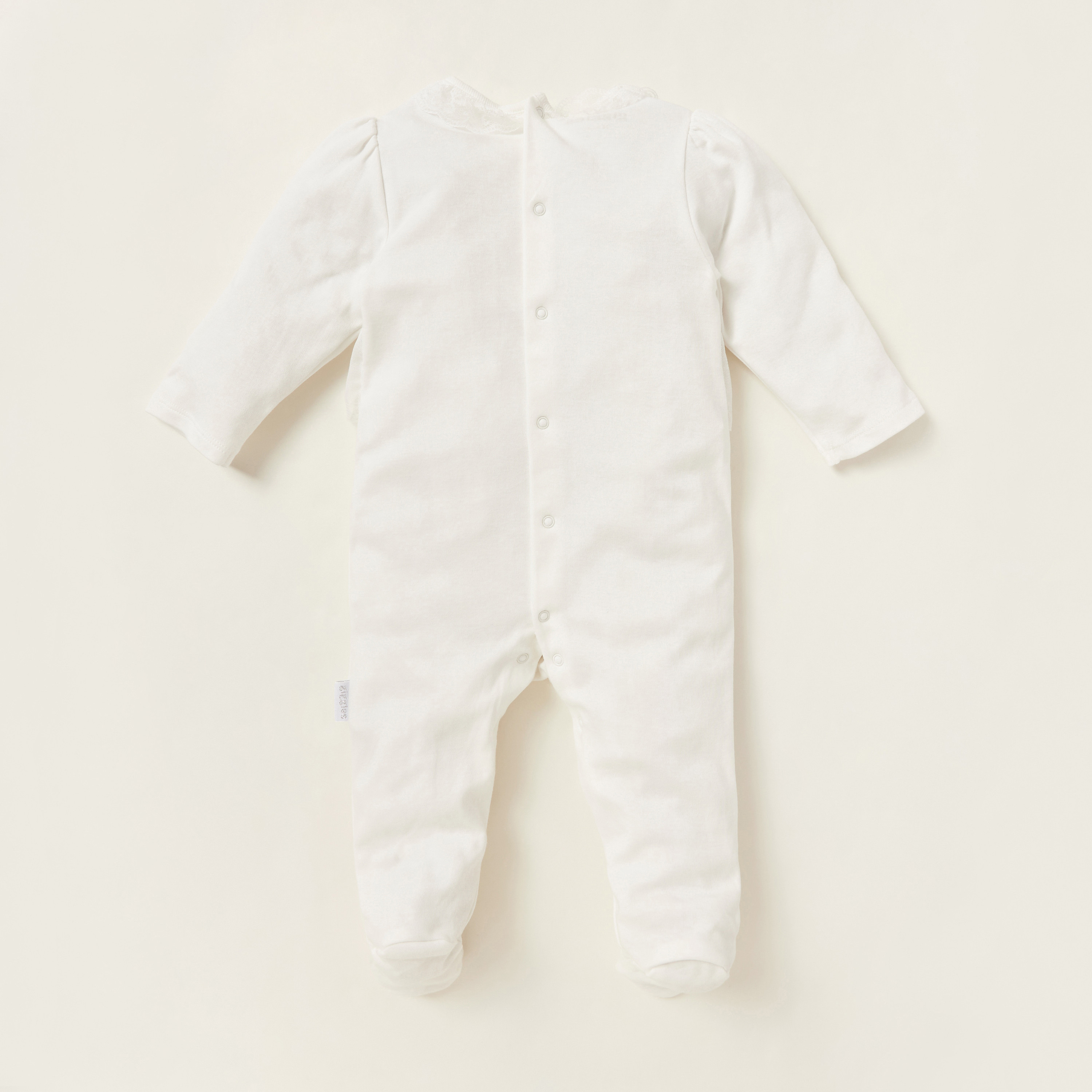 Giggles Textured Closed Feet Sleepsuit with Long Sleeves-baby-girls-clothing-nightwear-sleepsuits-image-4