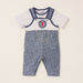 Juniors Round Neck T-shirt and Dungaree Set-Rompers%2C Dungarees and Jumpsuits-thumbnail-0