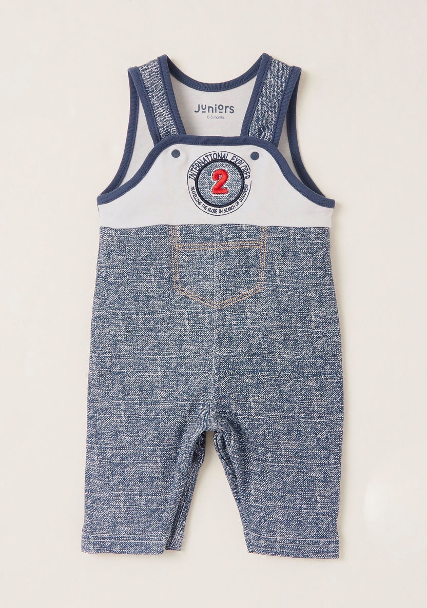 Juniors Round Neck T-shirt and Dungaree Set-Rompers%2C Dungarees and Jumpsuits-image-1