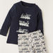 Giggles Printed Round Neck T-shirt and Full Length Pyjama Set-Pyjama Sets-thumbnail-3